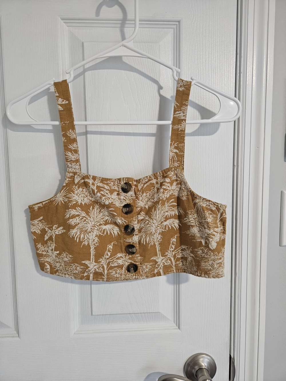 American Eagle Outfitters Mustard Smocked Top